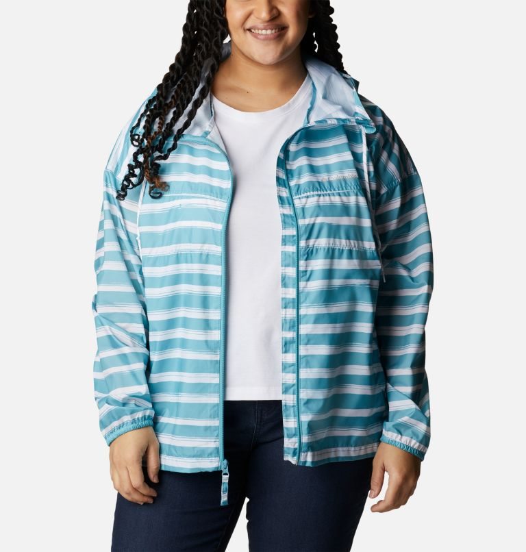 Women's Columbia Flash Challenger Novelty Windbreaker Jackets Stripe | Plus Size CA-L610C